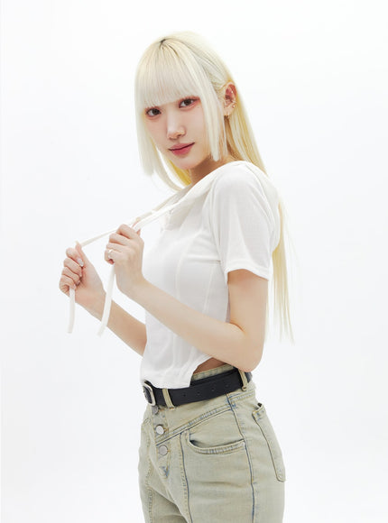 Beige gewaschene Bootcut-Jeans BA320