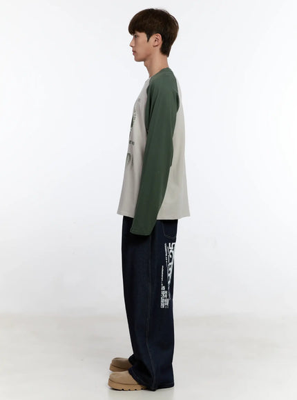 Men's Graphic Jeans (Dark Blue) IS529