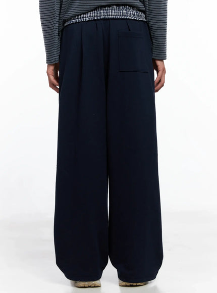 Men's Plaid Waistband Sweatpants IO502