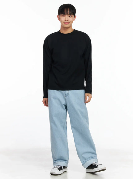 Men's Light Washed Wide Leg Jeans IM511