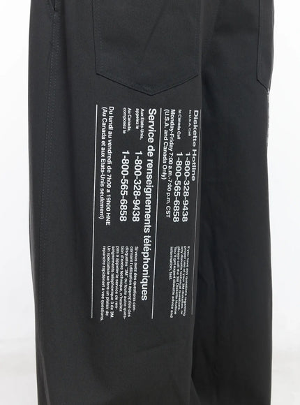 Men's Wide Leg Graphic Cotton Pants IJ527