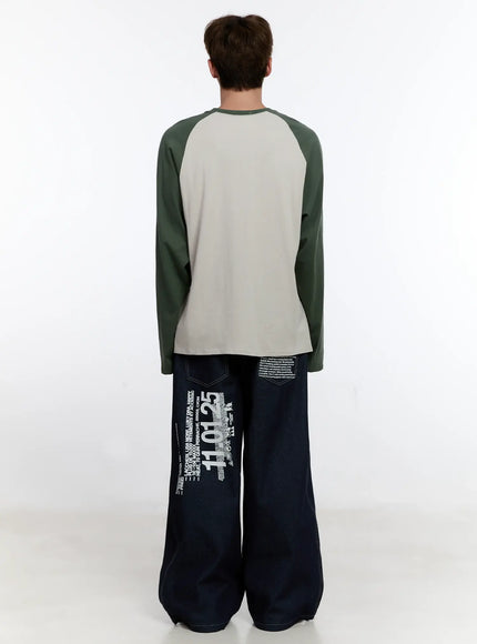 Men's Graphic Jeans (Dark Blue) IS529