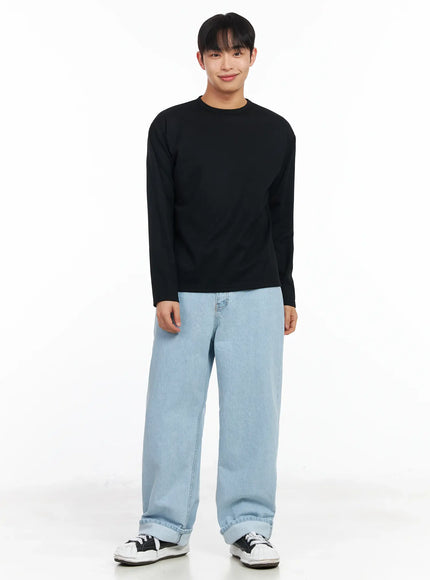 Men's Light Washed Wide Leg Jeans IM511