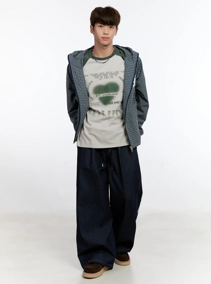 Men's Checkered Windbreaker Jacket IS529