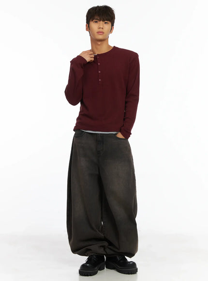 mens-layered-waffle-henley-long-sleeve-shirt-ij514