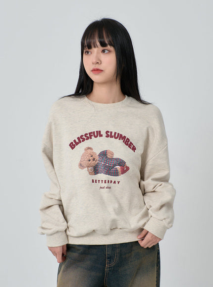 Sleeping Bear Print Sweatshirt