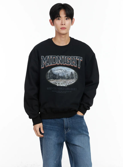 Men's Vintage Print Graphic Sweatshirt IM523