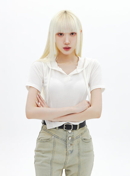 Beige gewaschene Bootcut-Jeans BA320