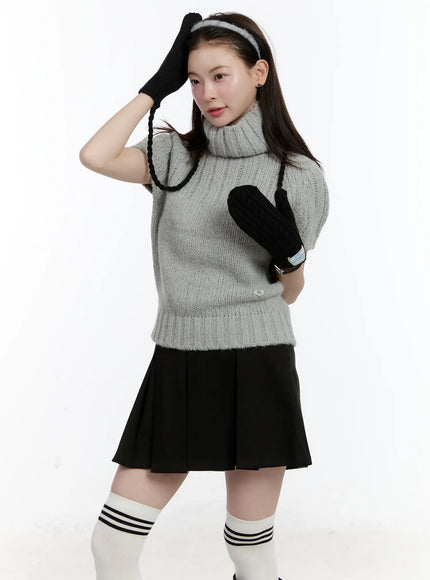 knit-touchscreen-corded-mittens-id511 / Black