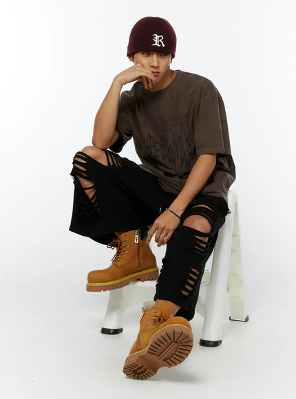 mens-pigment-dyed-graphic-tee-iy514 / Brown