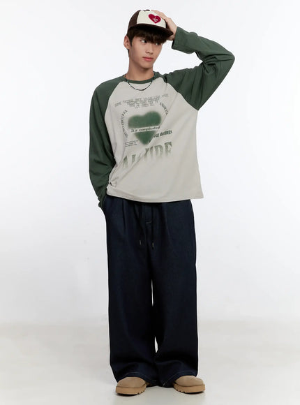 Men's Graphic Jeans (Dark Blue) IS529