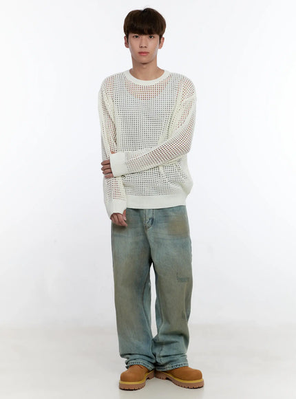 Men's Vintage Wash Wide Fit Jeans IS529