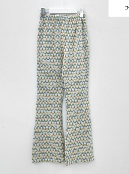 Floral Print Bootcut Pants BS-A27121102