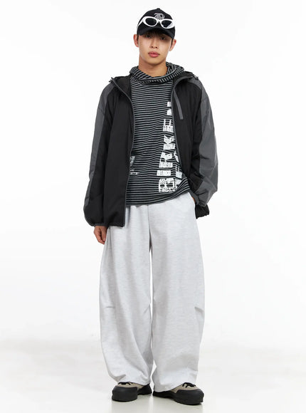 mens-side-pintuck-sweatpants-im516 / Light gray