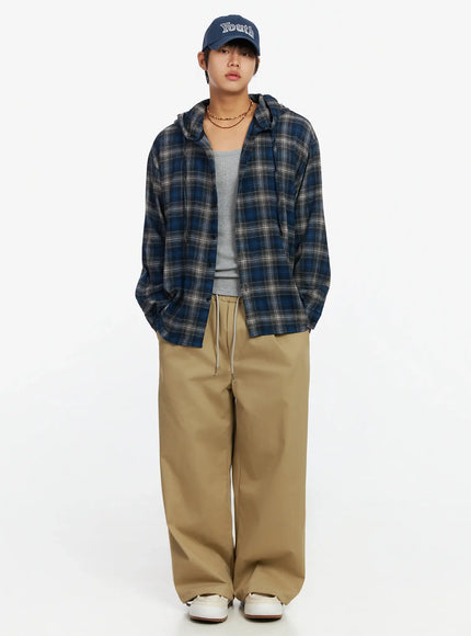 Men's Wide Leg Graphic Cotton Pants IJ527