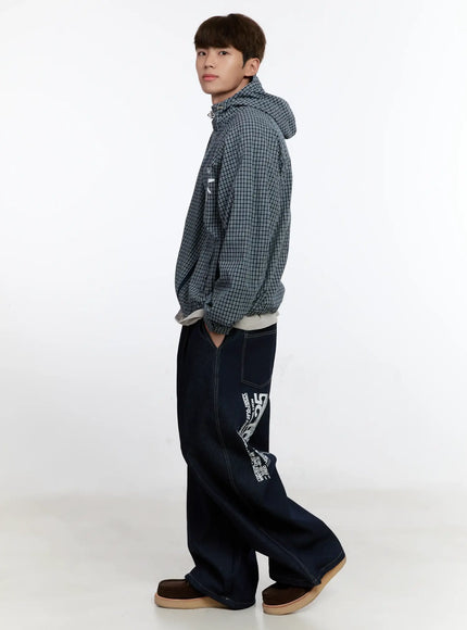 Men's Graphic Jeans (Dark Blue) IS529