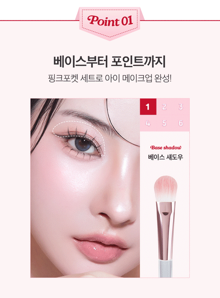Pink Pocket Eye Brush Set