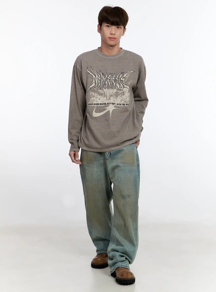 Men's Vintage Wash Wide Fit Jeans IS529