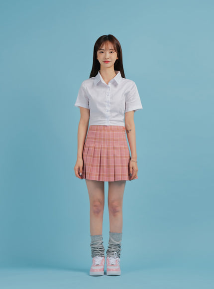 Plaid Pleated Tennis Skirt BA27