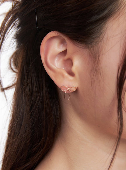 Rose Knot Ribbon Earrings IM531