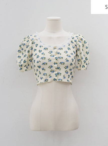 Lacy Flower Print Cardigan BY31