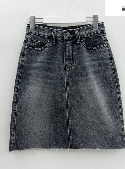 Denim Knee Length Skirt F5