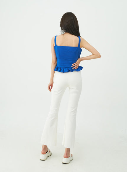 Boot-Cut Slit Banded Pants IU5