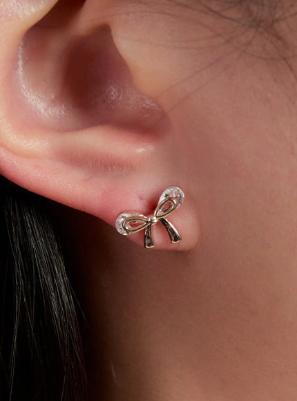 elegant-bow-stud-earrings-in528 / rose gold