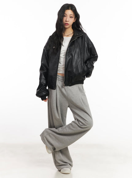 Refined Button-Up Leather Jacket CS412