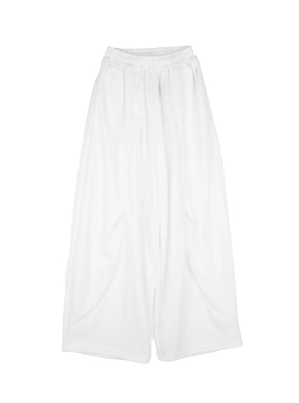 pin-tuck-balloon-fit-sweatpants-cj523 / White