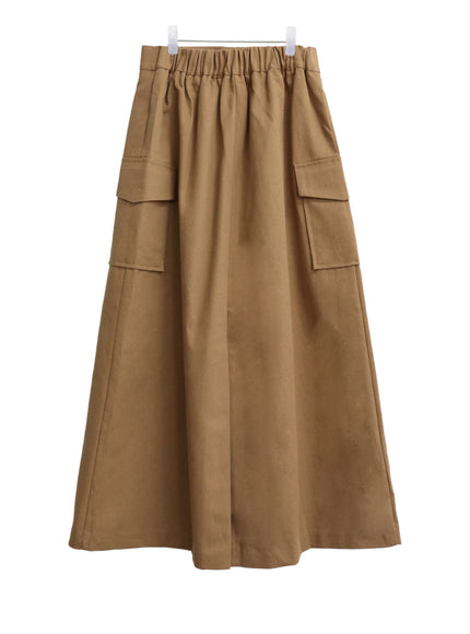 Simple High Waist Button Cargo Long Skirt CO05