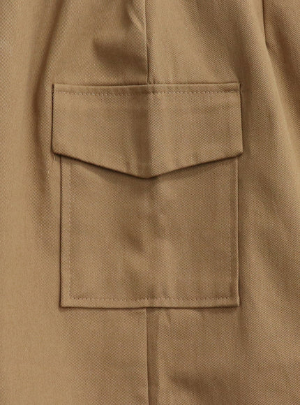 Simple High Waist Button Cargo Long Skirt CO05