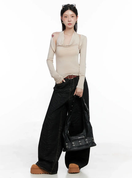 Cowl Neck Top Bolero Set IS508