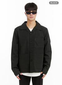 mens-buttoned-collar-polyester-jacket-ia402