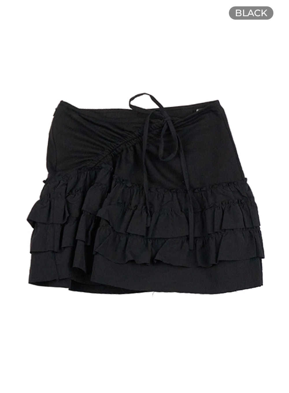 shirred-ribbon-frill-mini-skirt-ig405