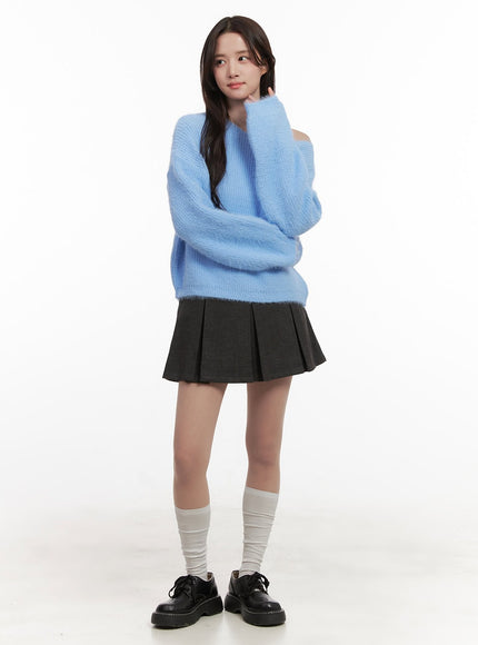 Cozy Boat-Neck Oversized Sweater IJ510