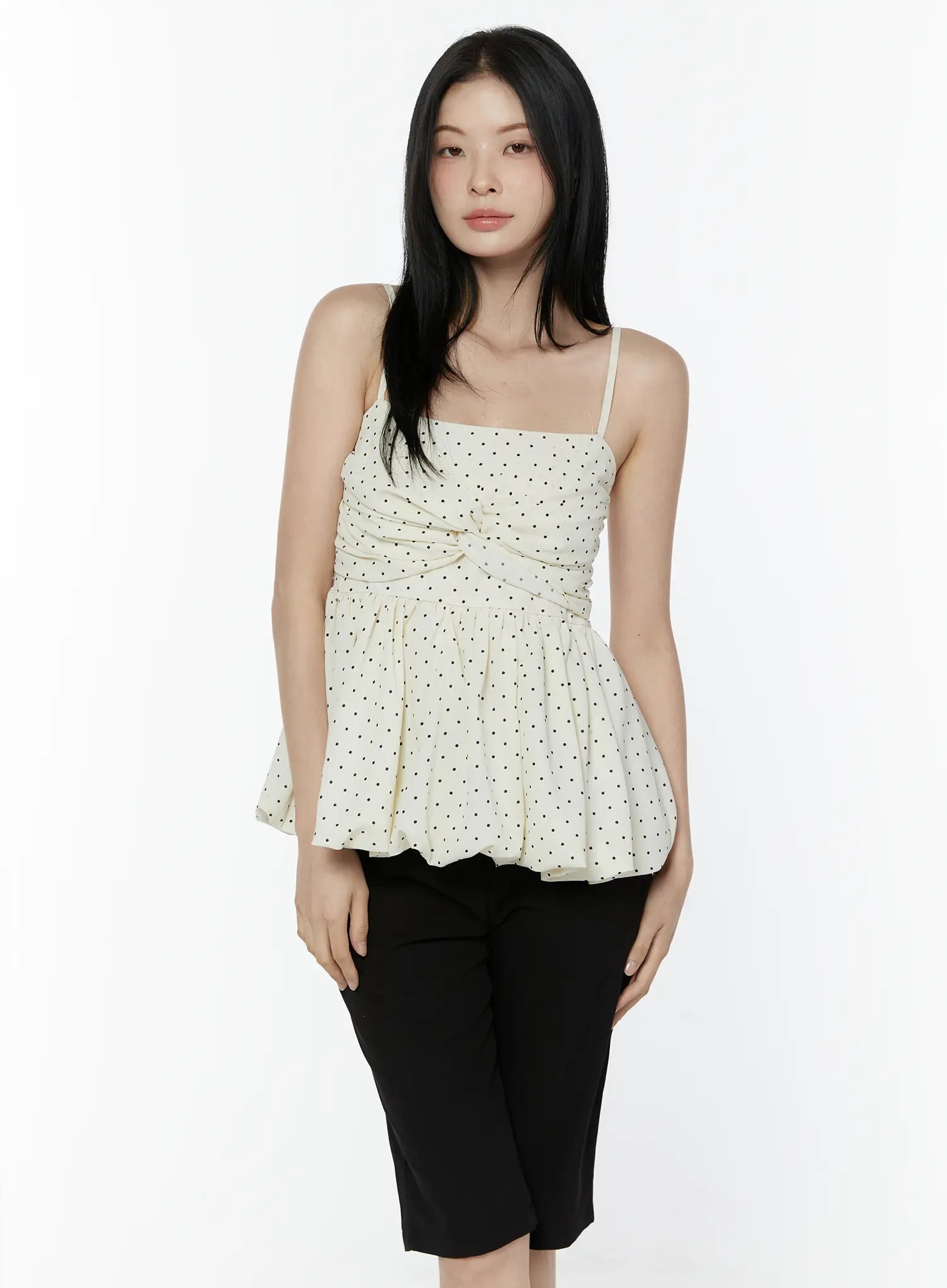 polka-dot-twist-detail-tank-top-iu505