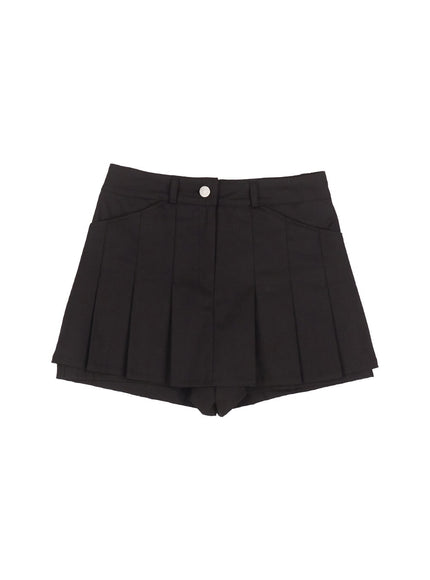 pleated-button-mini-skirt-iy502