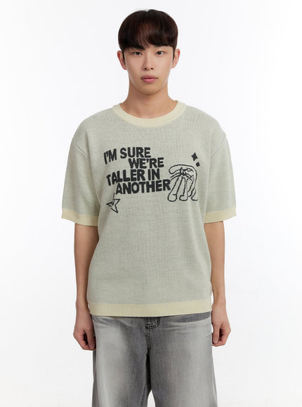 Men's Short Sleeve Graphic Sweater IA507