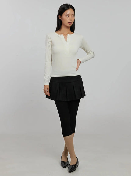 Slim Fit Ribbed Top IJ509