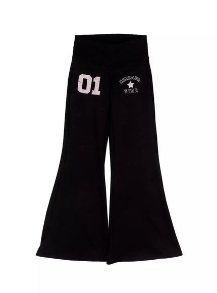 Graphic Bootcut Pants IN528