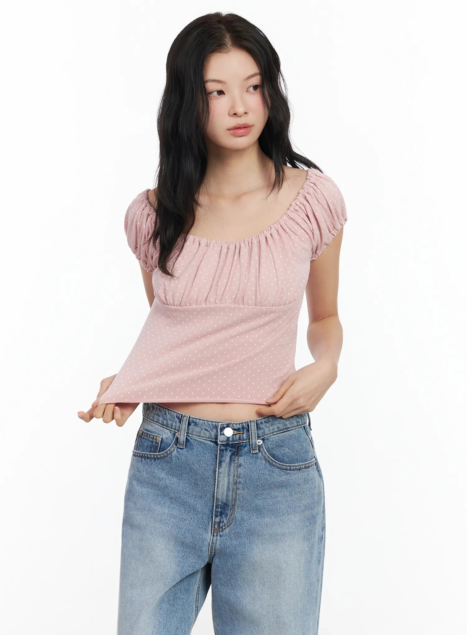 dotted-puff-sleeve-top-im524