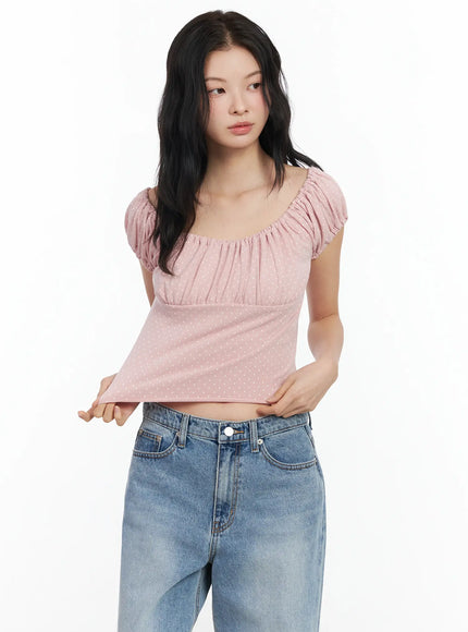 dotted-puff-sleeve-top-im524