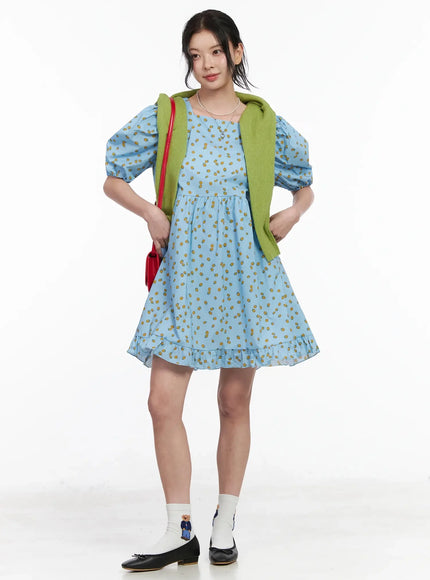 puff-sleeve-mini-dress-iy511