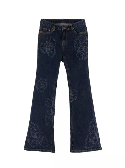 Amari Floral Embriodered Bootcut Jeans IN528