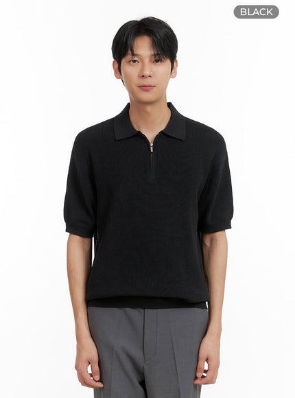 mens-half-zip-up-collared-t-shirt-il404