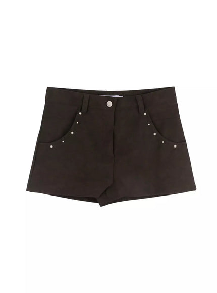 Studded Leather Shorts IM530