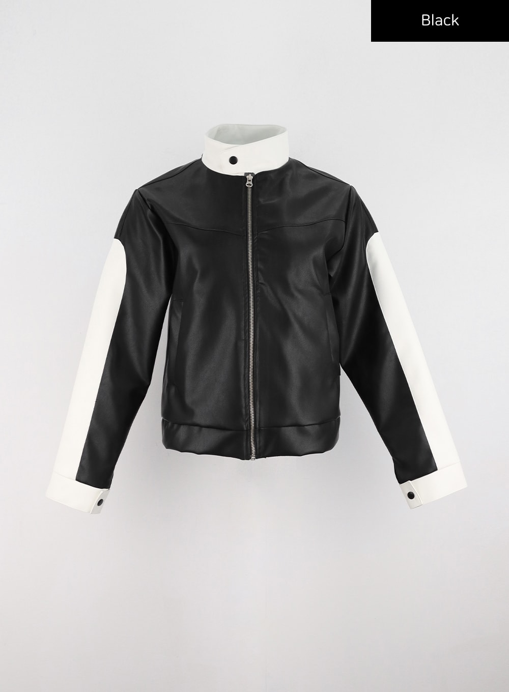 Two-Tone Leather Varsity Jacket