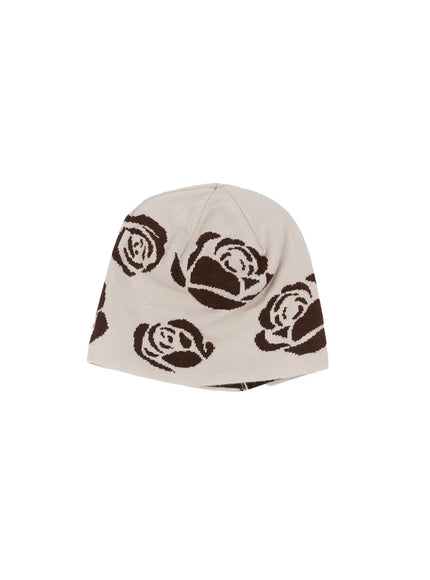 rose-pattern-knit-beanie-ia523