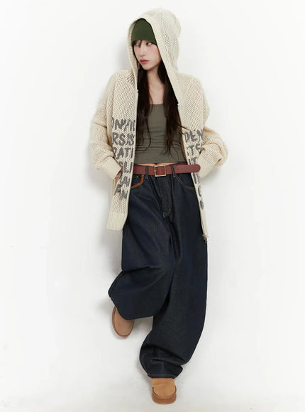 Casual Mesh Lettering Hoodie Jacket IN514